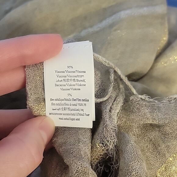 Metallic Knit Scarf Made in France OS - Picture 4 of 4